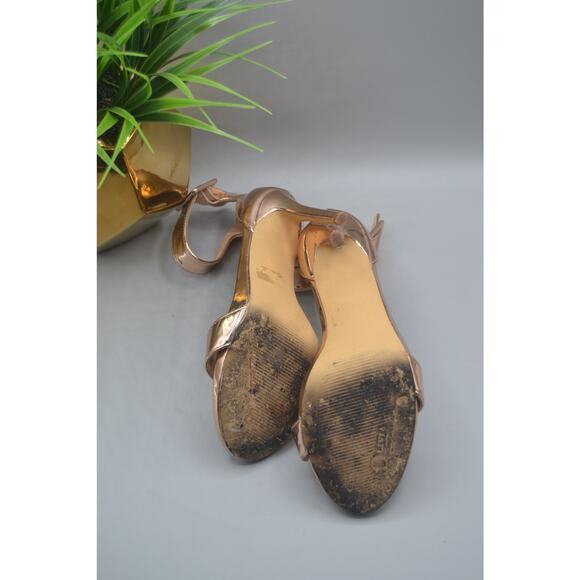 Olivia Ferguson Rose Gold Metallic Strap Preloved size 7 Heels - Picture 5 of 6